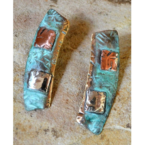 EC-158 Earrings Elongated Curve $137 at Hunter Wolff Gallery